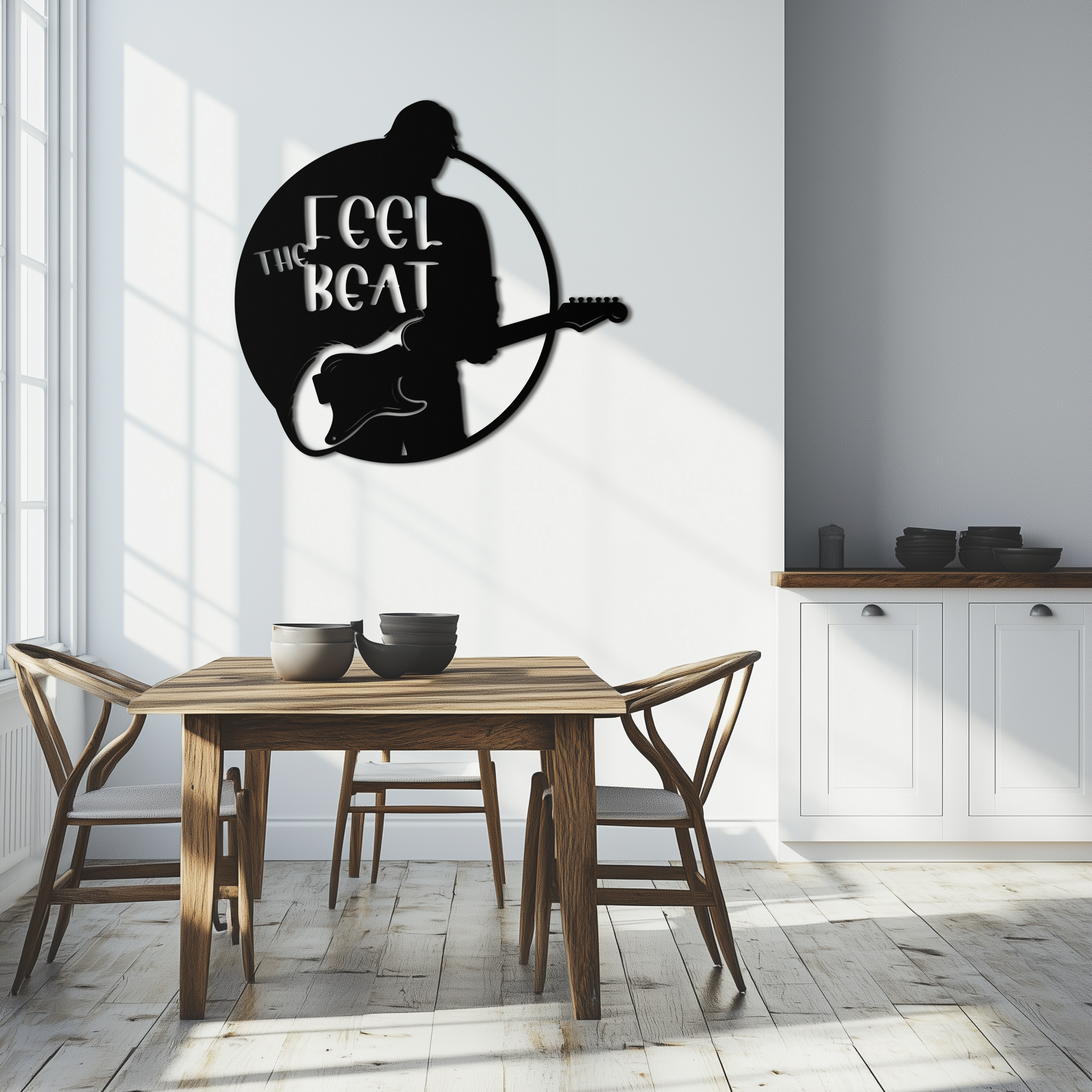 Feel the Beat Metal Wall Art - Music-Inspired Decor - KAF210 by Enova Art