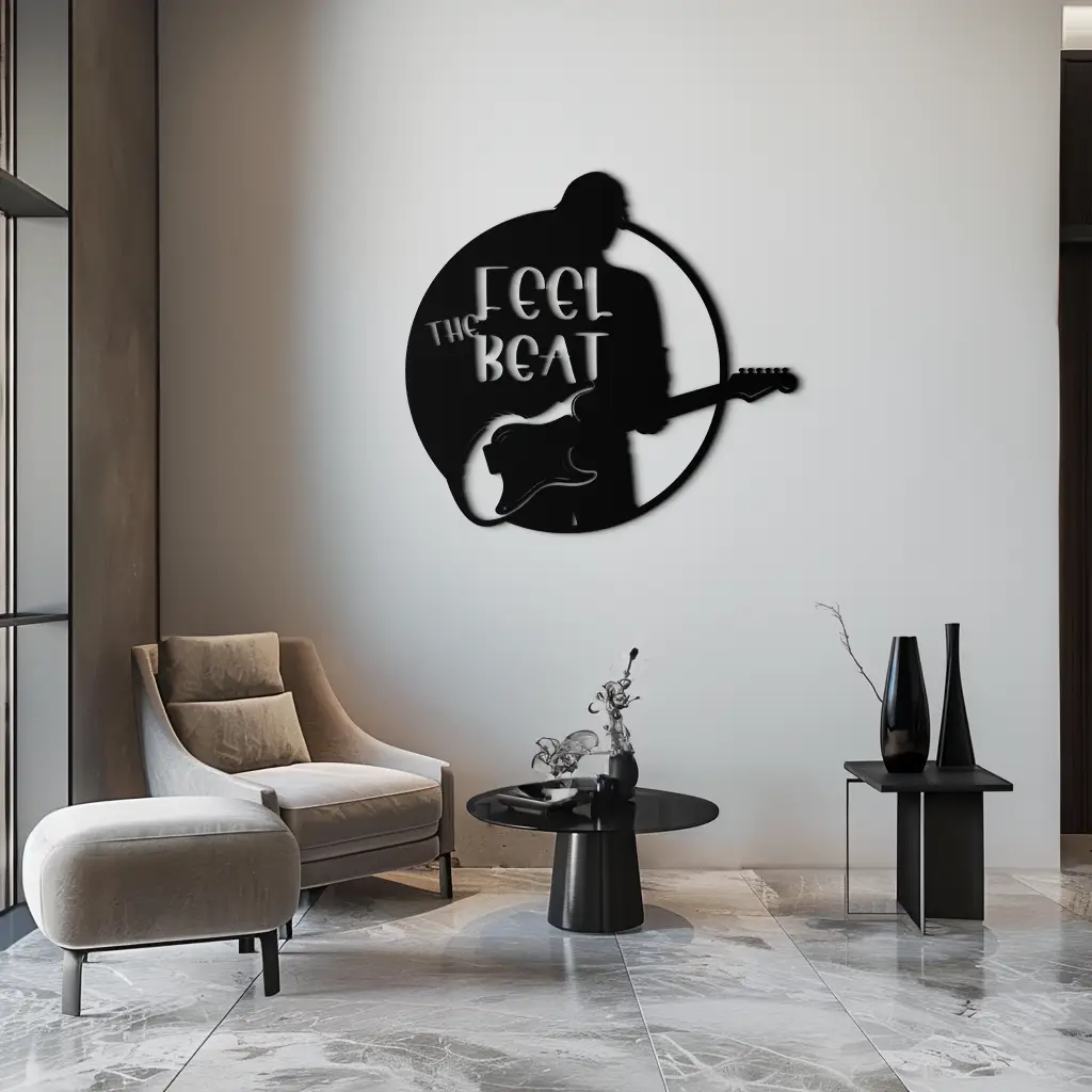 Feel the Beat Metal Wall Art - Music-Inspired Decor - KAF210 by Enova Art