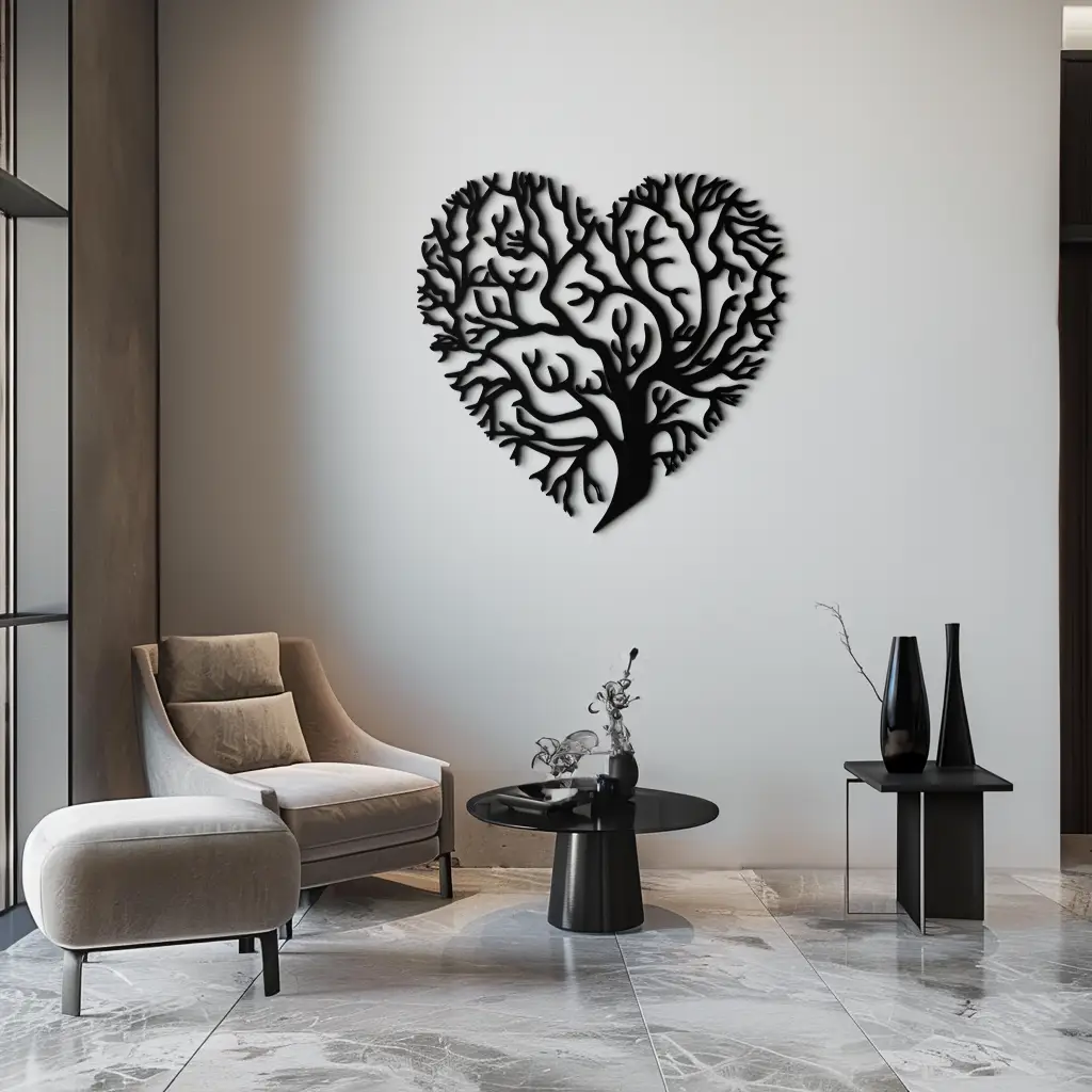 Heart Tree Metal Wall Art – Nature & Love-Inspired Decor - KAF211 by Enova Art