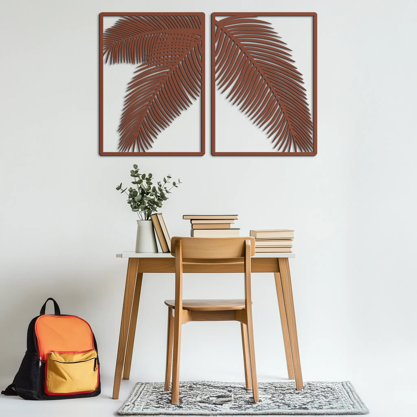 Palm Leaf Metal Wall Art – Tropical Minimalist Decor - KAF212 by Enova Art