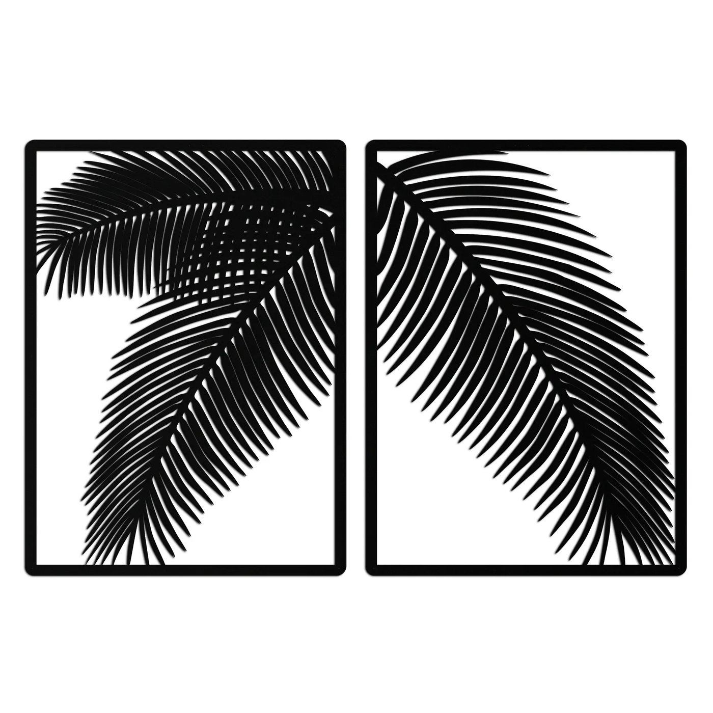 Palm Leaf Metal Wall Art – Tropical Minimalist Decor - KAF212 by Enova Art