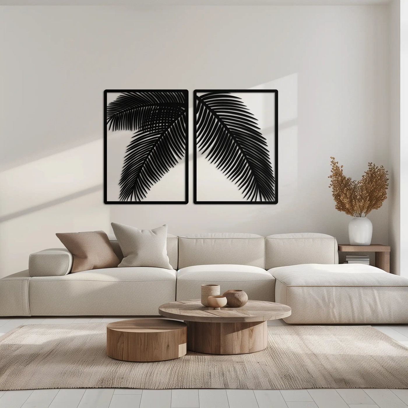 Palm Leaf Metal Wall Art – Tropical Minimalist Decor - KAF212 by Enova Art
