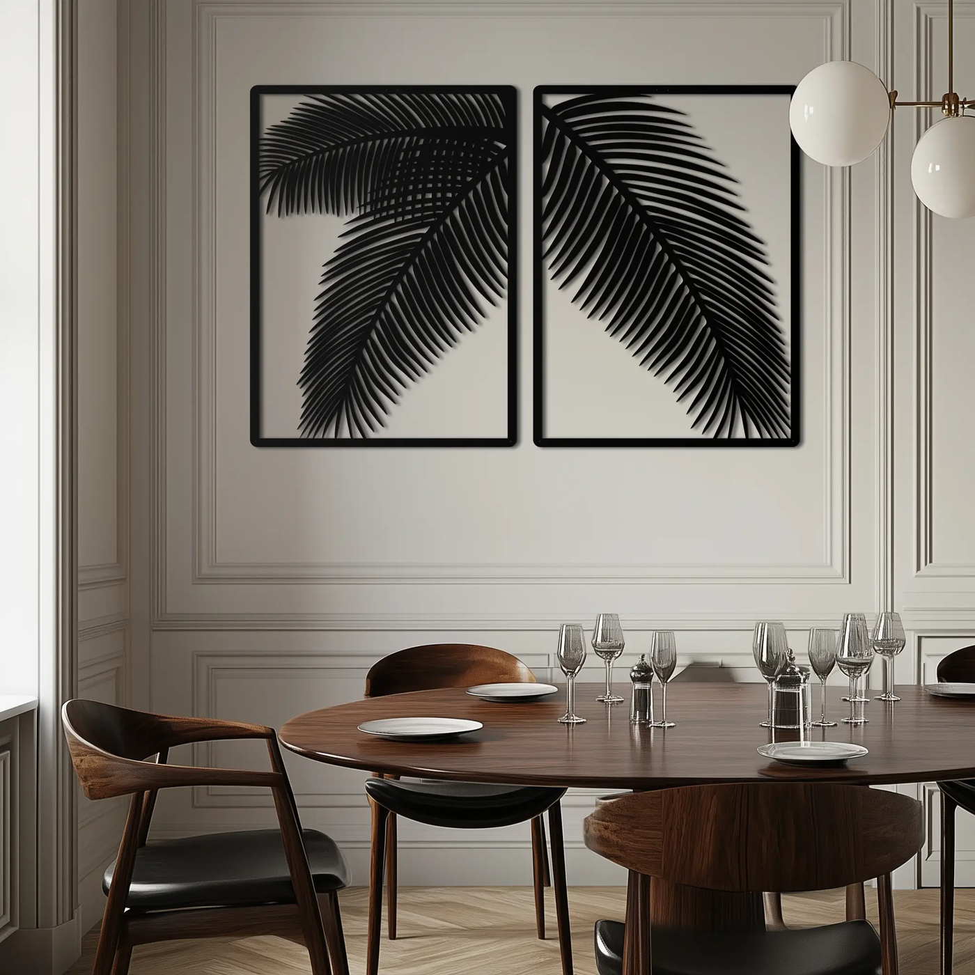 Palm Leaf Metal Wall Art – Tropical Minimalist Decor - KAF212 by Enova Art