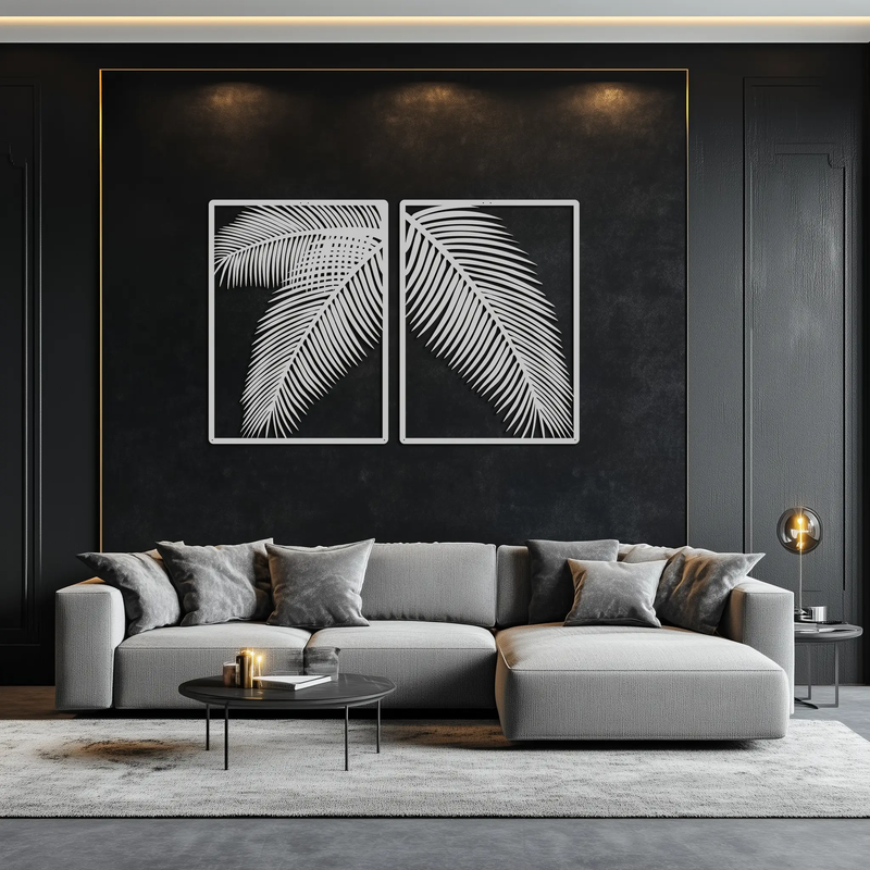 Palm Leaf Metal Wall Art – Tropical Minimalist Decor - KAF212 by Enova Art