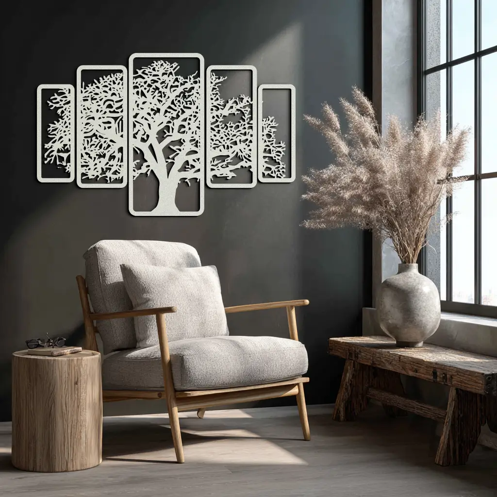 Multi-Panel Tree Metal Wall Art – Nature-Inspired Decor - KAF213 by Enova Art