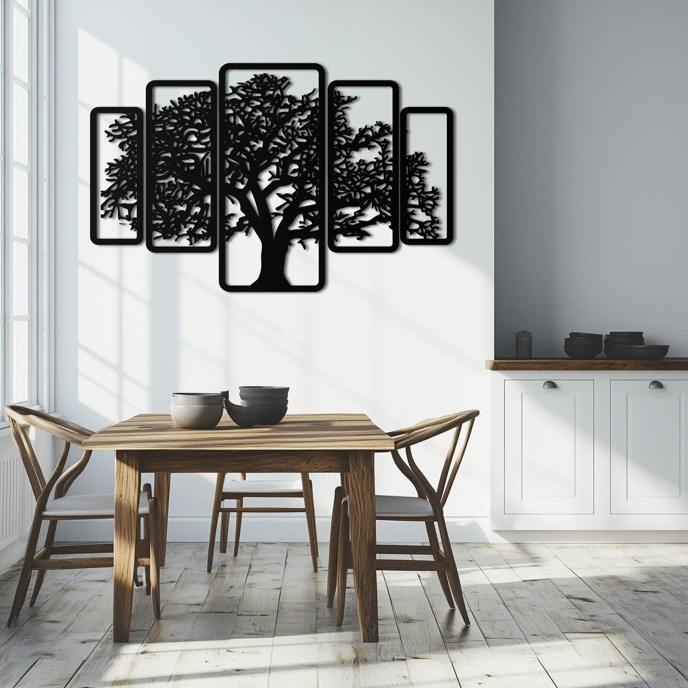 Multi-Panel Tree Metal Wall Art – Nature-Inspired Decor - KAF213 by Enova Art