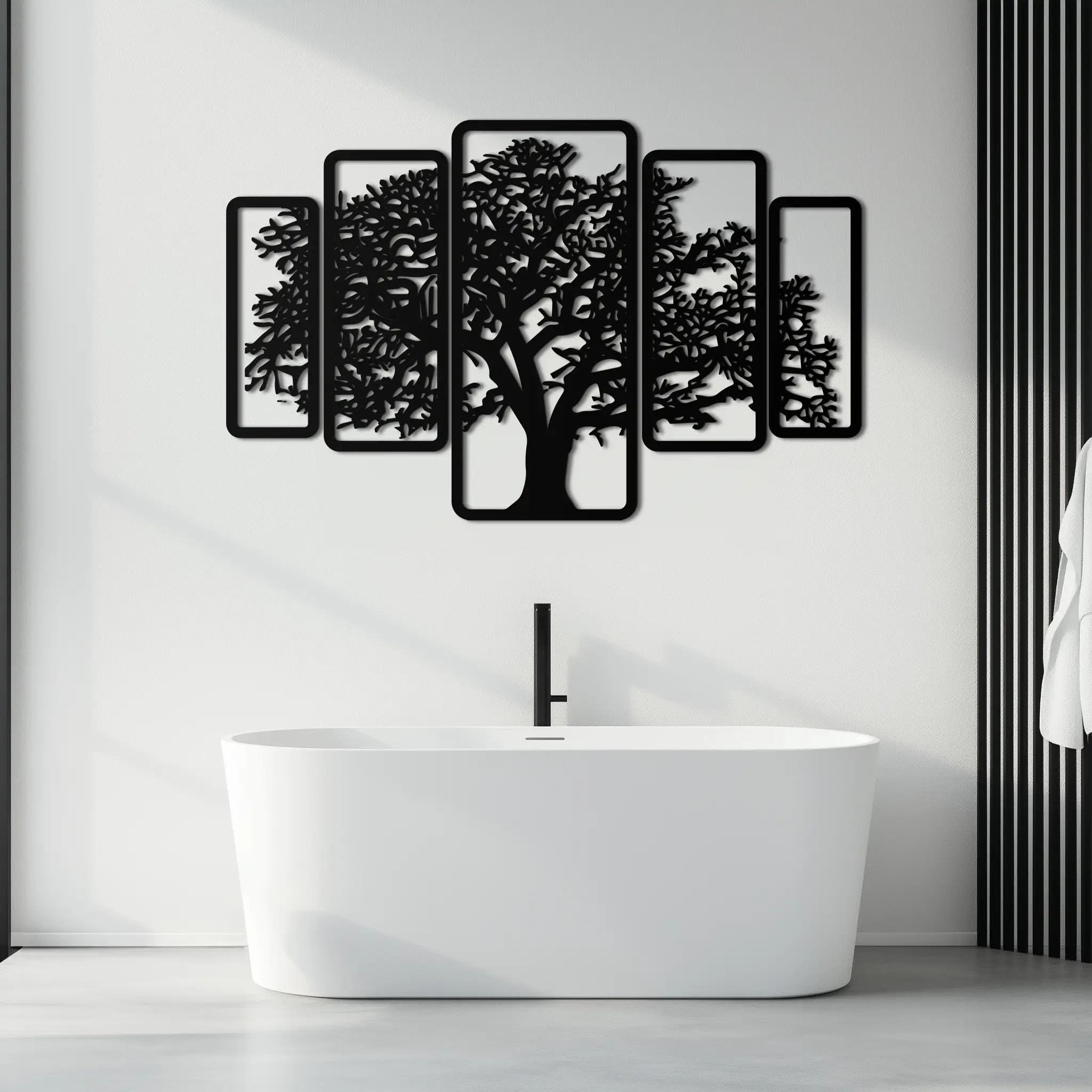 Multi-Panel Tree Metal Wall Art – Nature-Inspired Decor - KAF213 by Enova Art