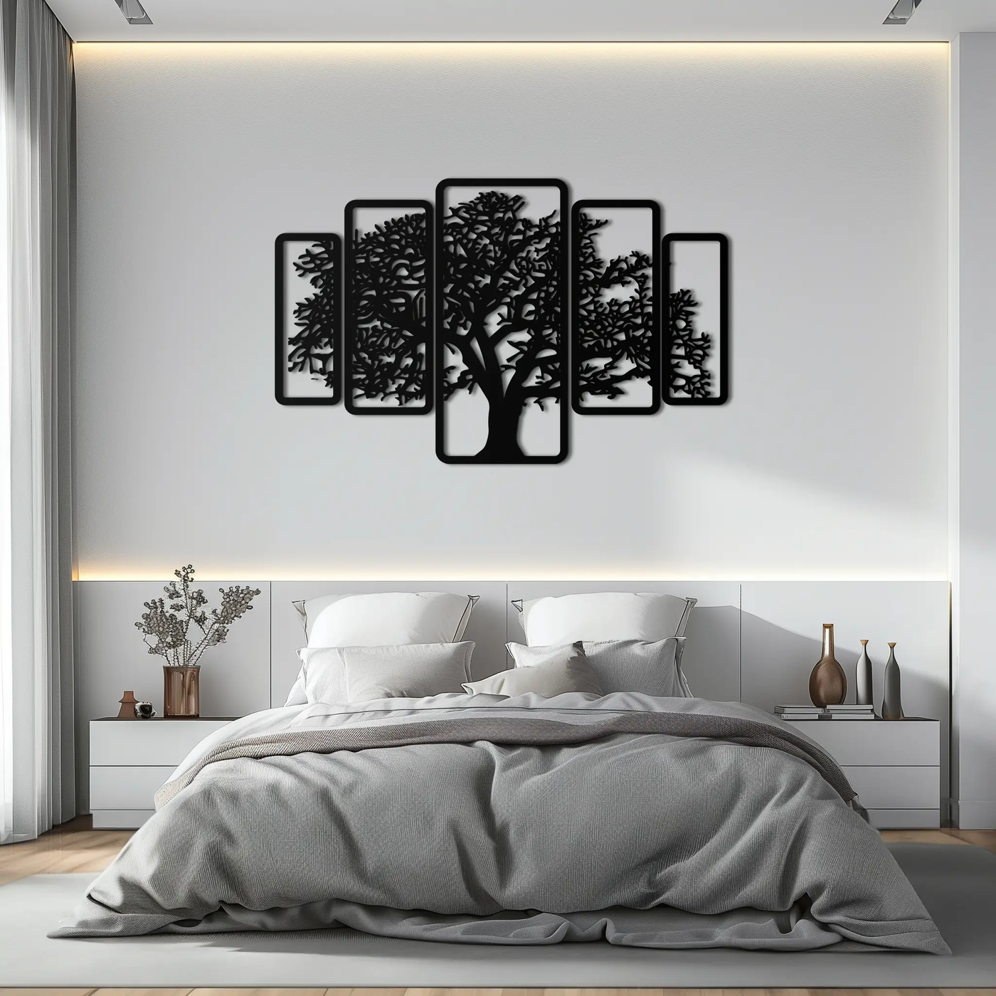 Multi-Panel Tree Metal Wall Art – Nature-Inspired Decor - KAF213 by Enova Art