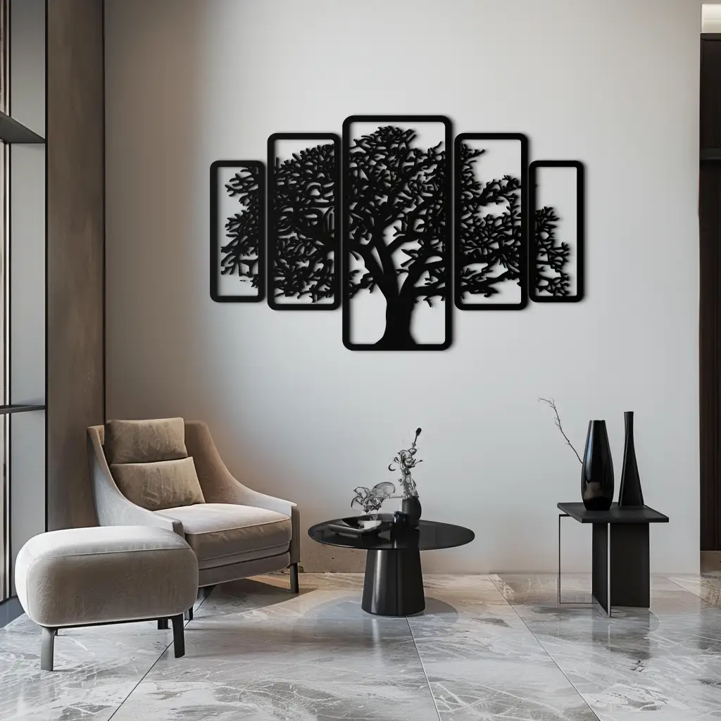Multi-Panel Tree Metal Wall Art – Nature-Inspired Decor - KAF213 by Enova Art