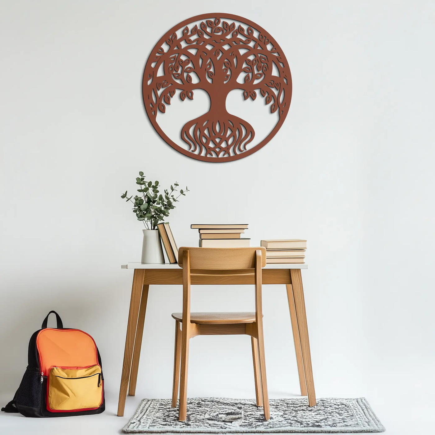 Round Tree of Life Metal Wall Art – Nature-Inspired Decor - KAF217 by Enova Art