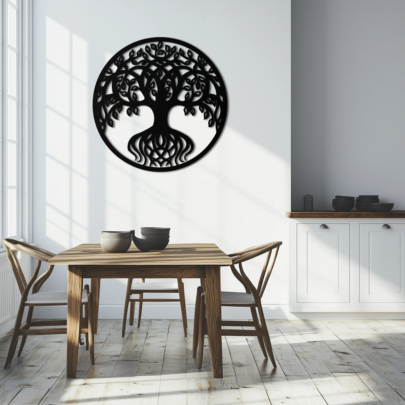 Round Tree of Life Metal Wall Art – Nature-Inspired Decor - KAF217 by Enova Art