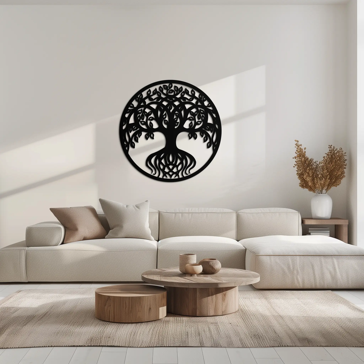 Round Tree of Life Metal Wall Art – Nature-Inspired Decor - KAF217 by Enova Art