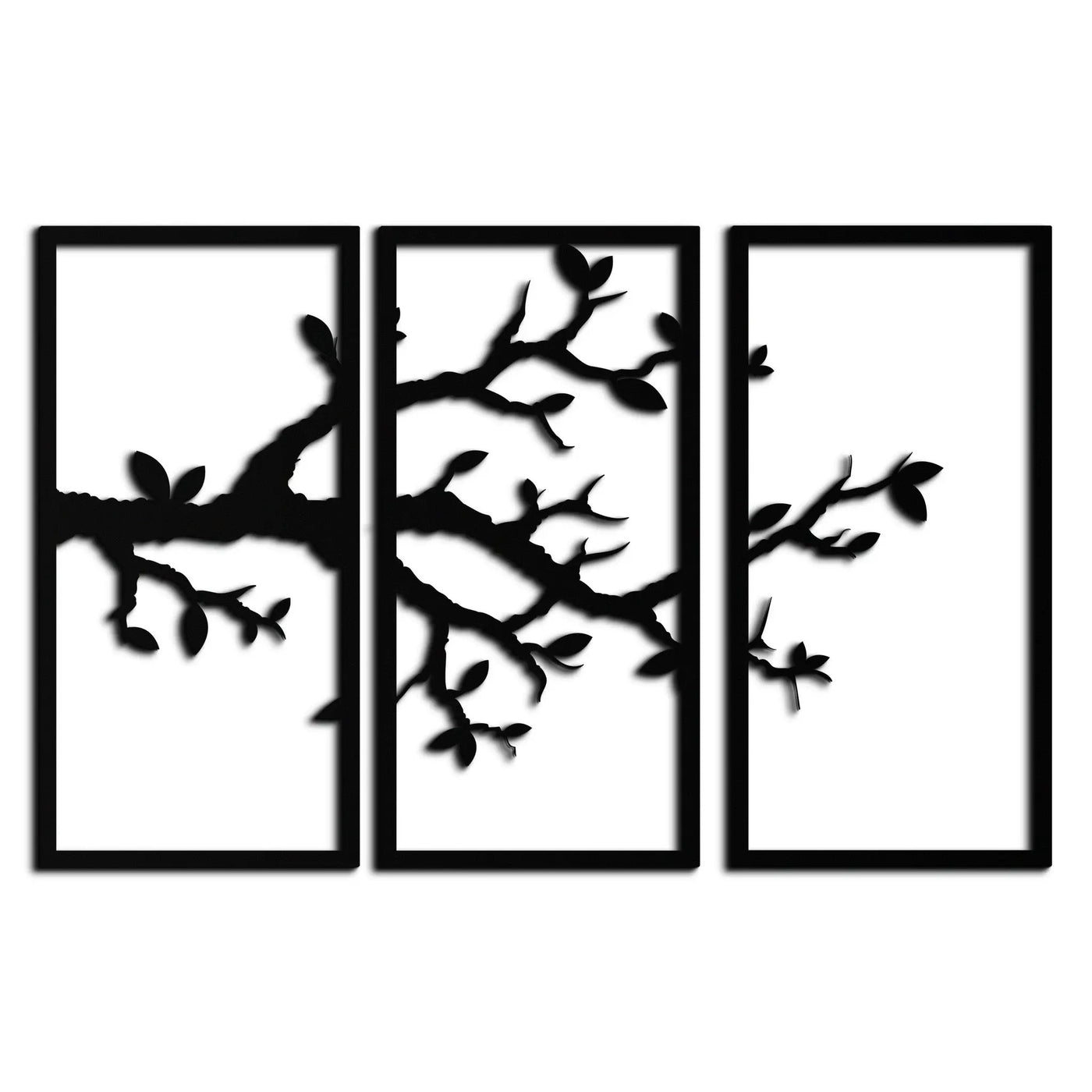 Branch Metal Wall Art – 3-Panel Minimalist Tree Design - KAF218 by Enova Art