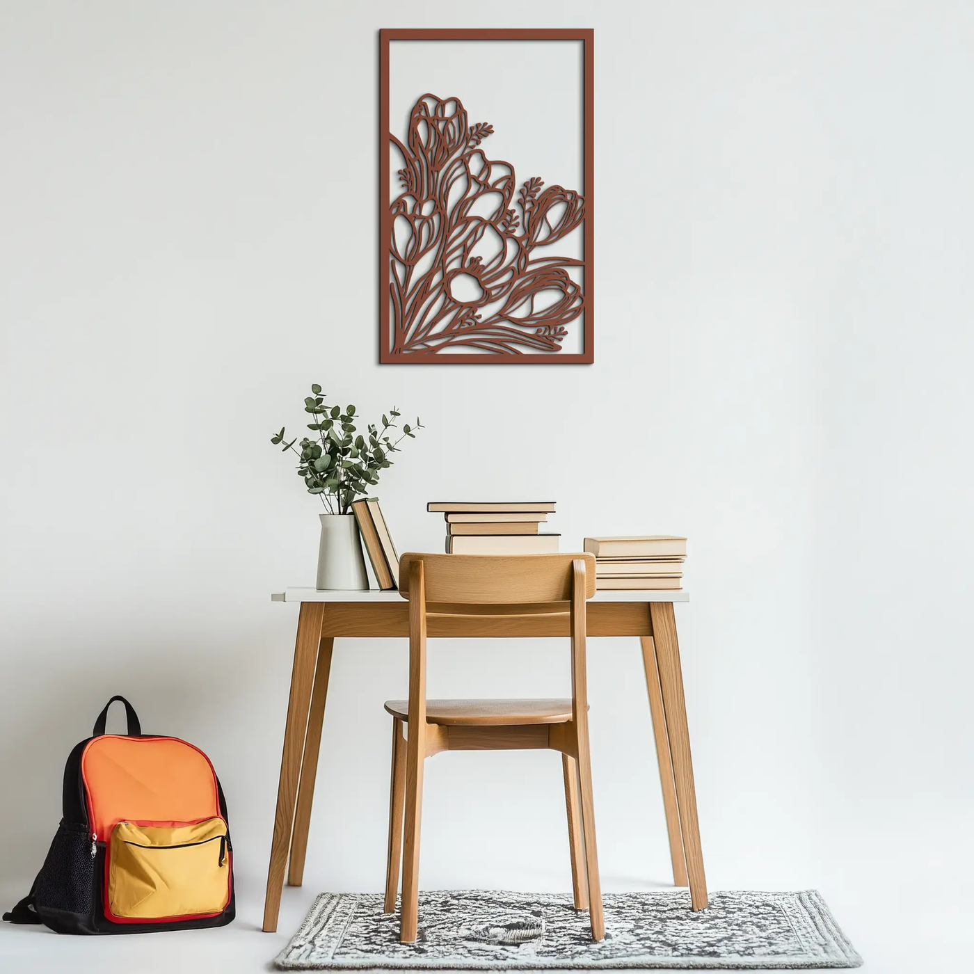 Floral Metal Wall Art – Elegant Botanical Home Decor - KAF219 by Enova Art