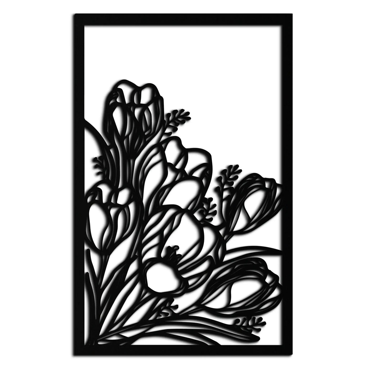 Floral Metal Wall Art – Elegant Botanical Home Decor - KAF219 by Enova Art