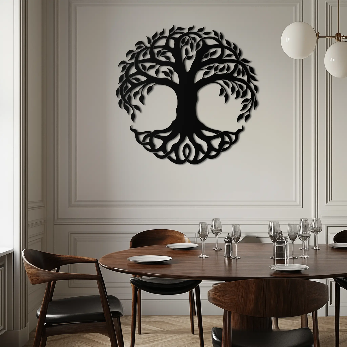 Tree of Life Metal Wall Art – Round Nature-Inspired Decor - KAF220 by Enova Art