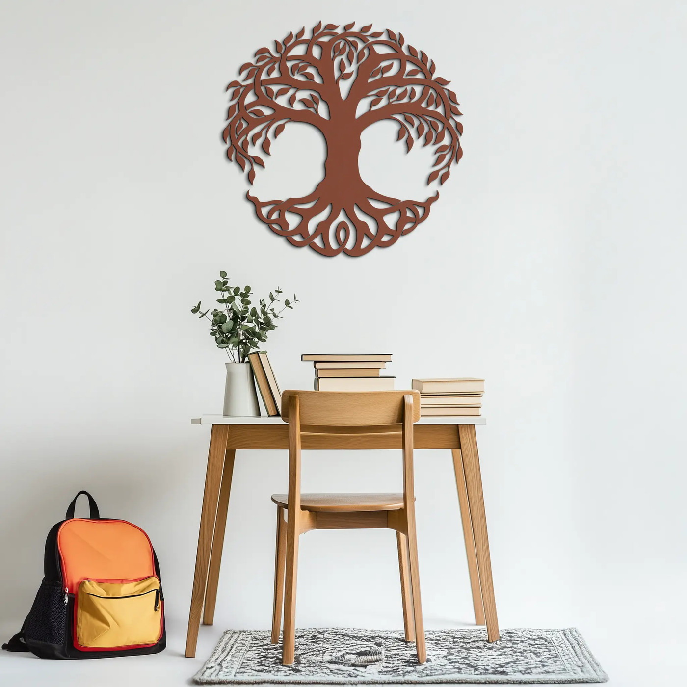 Tree of Life Metal Wall Art – Round Nature-Inspired Decor - KAF220 by Enova Art