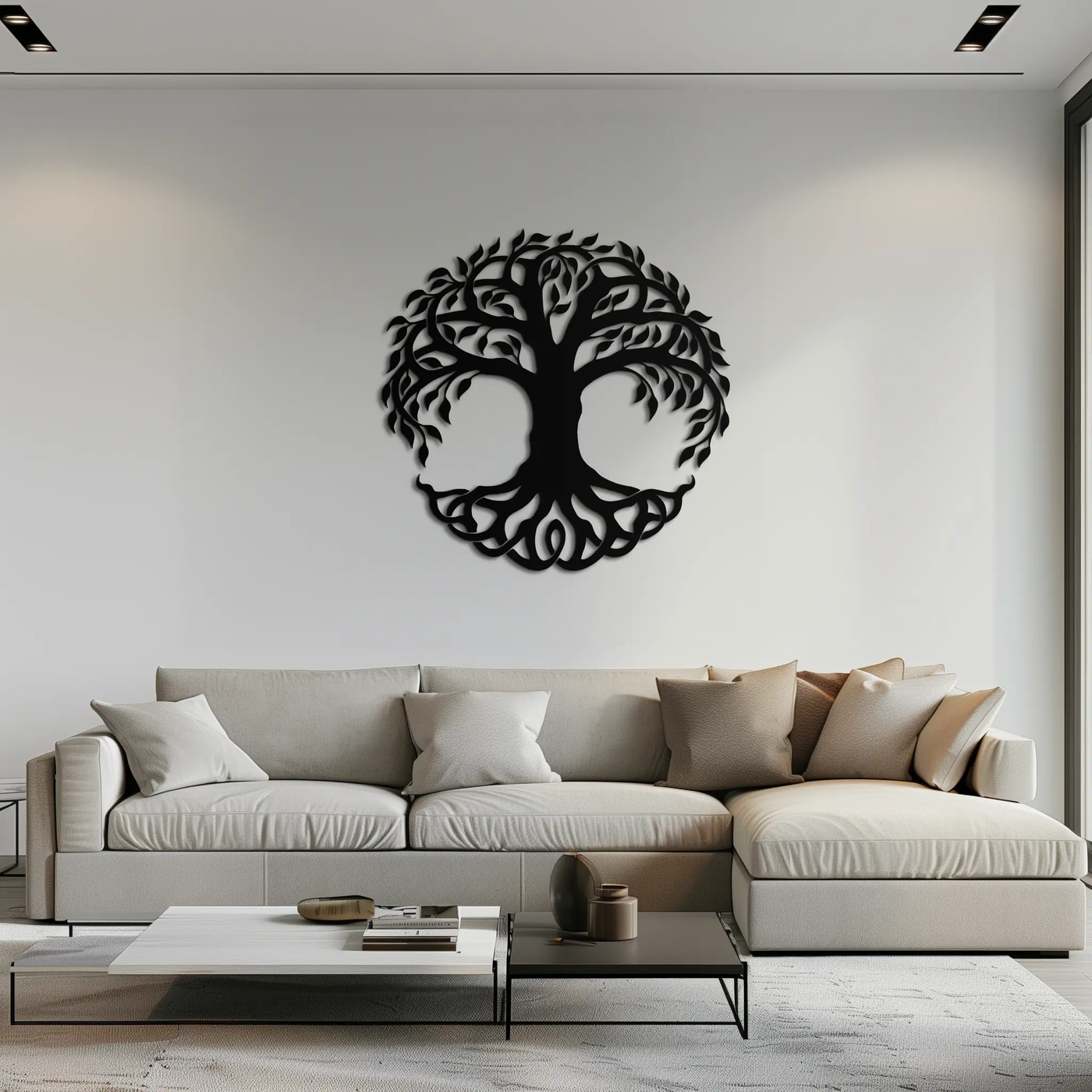 Tree of Life Metal Wall Art – Round Nature-Inspired Decor - KAF220 by Enova Art