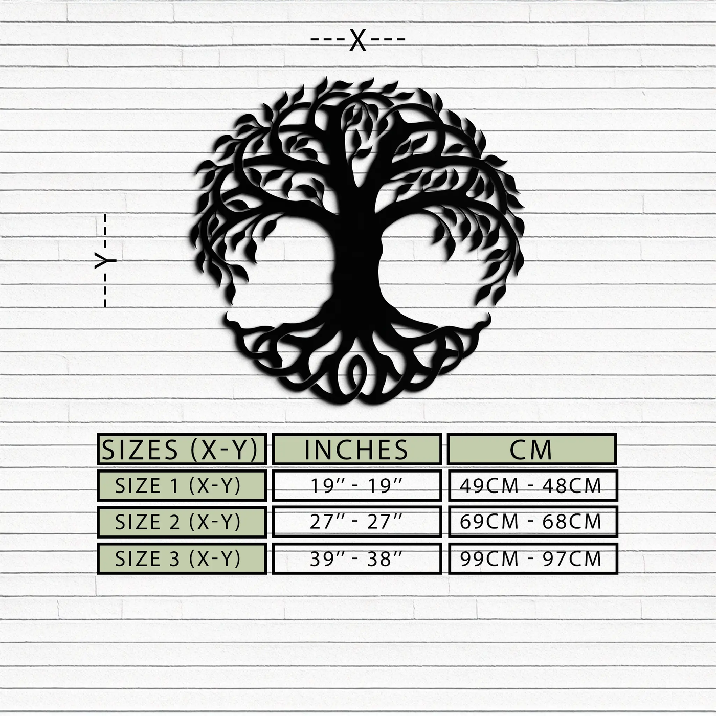 Tree of Life Metal Wall Art – Round Nature-Inspired Decor - KAF220 by Enova Art