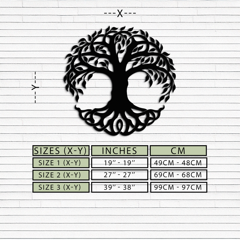 Tree of Life Metal Wall Art – Round Nature-Inspired Decor - KAF220 by Enova Art