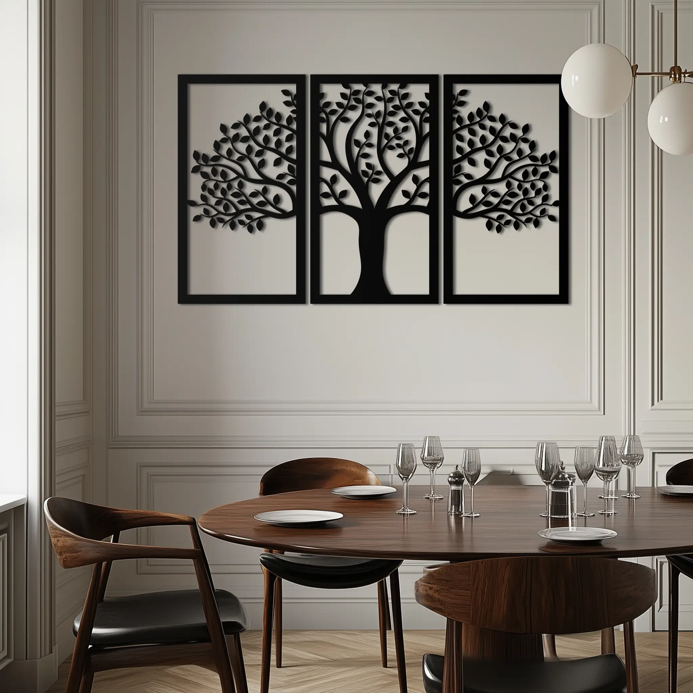 Tree of Life Metal Wall Art – 3-Panel Nature Decor - KAF221 by Enova Art