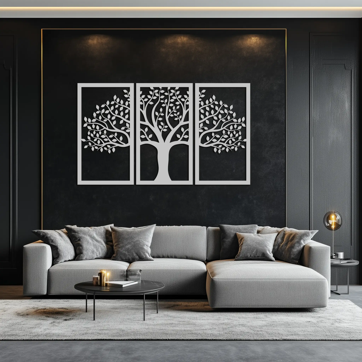Tree of Life Metal Wall Art – 3-Panel Nature Decor - KAF221 by Enova Art