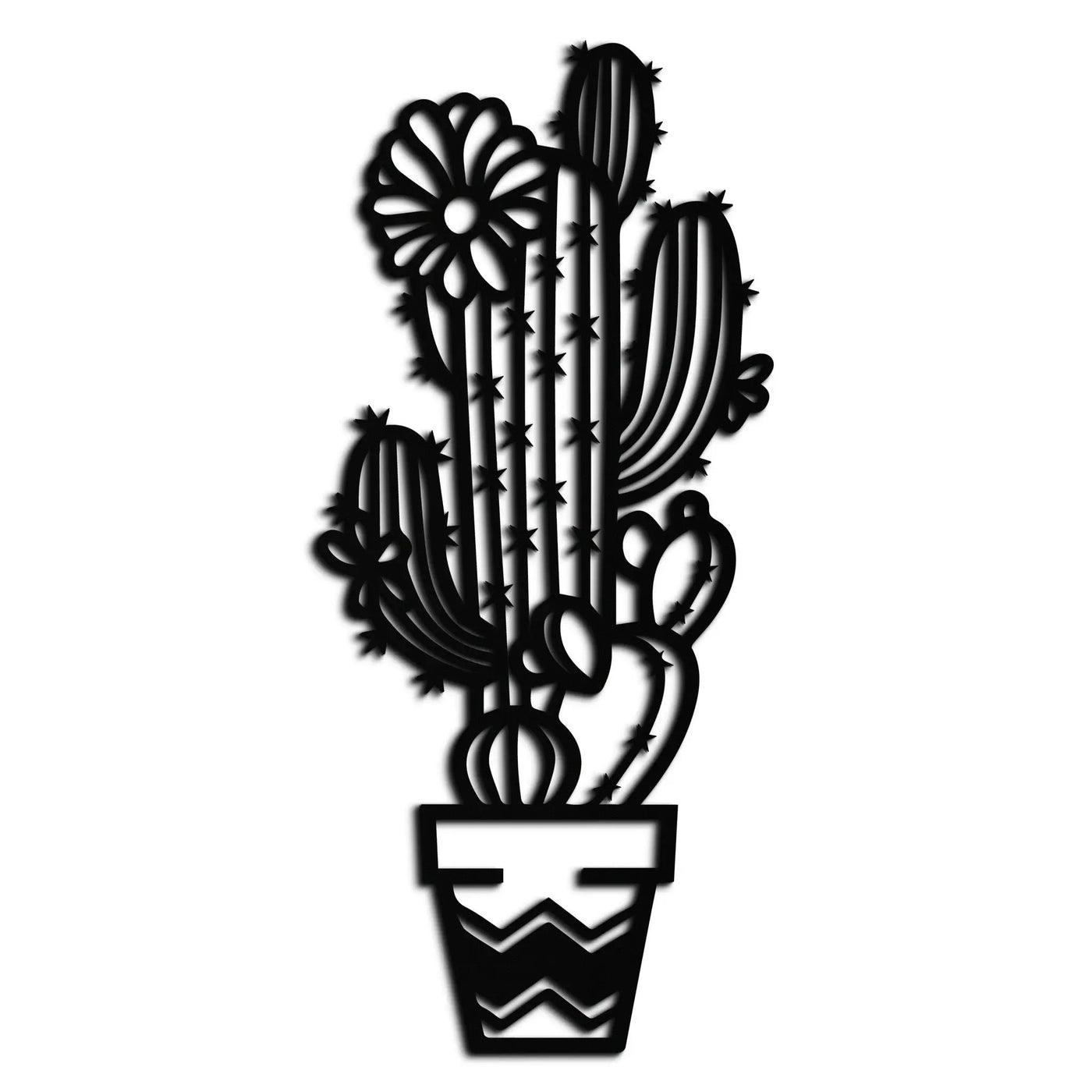 Cactus Metal Wall Art - Modern Geometric Desert Decor - KAF224 by Enova Art