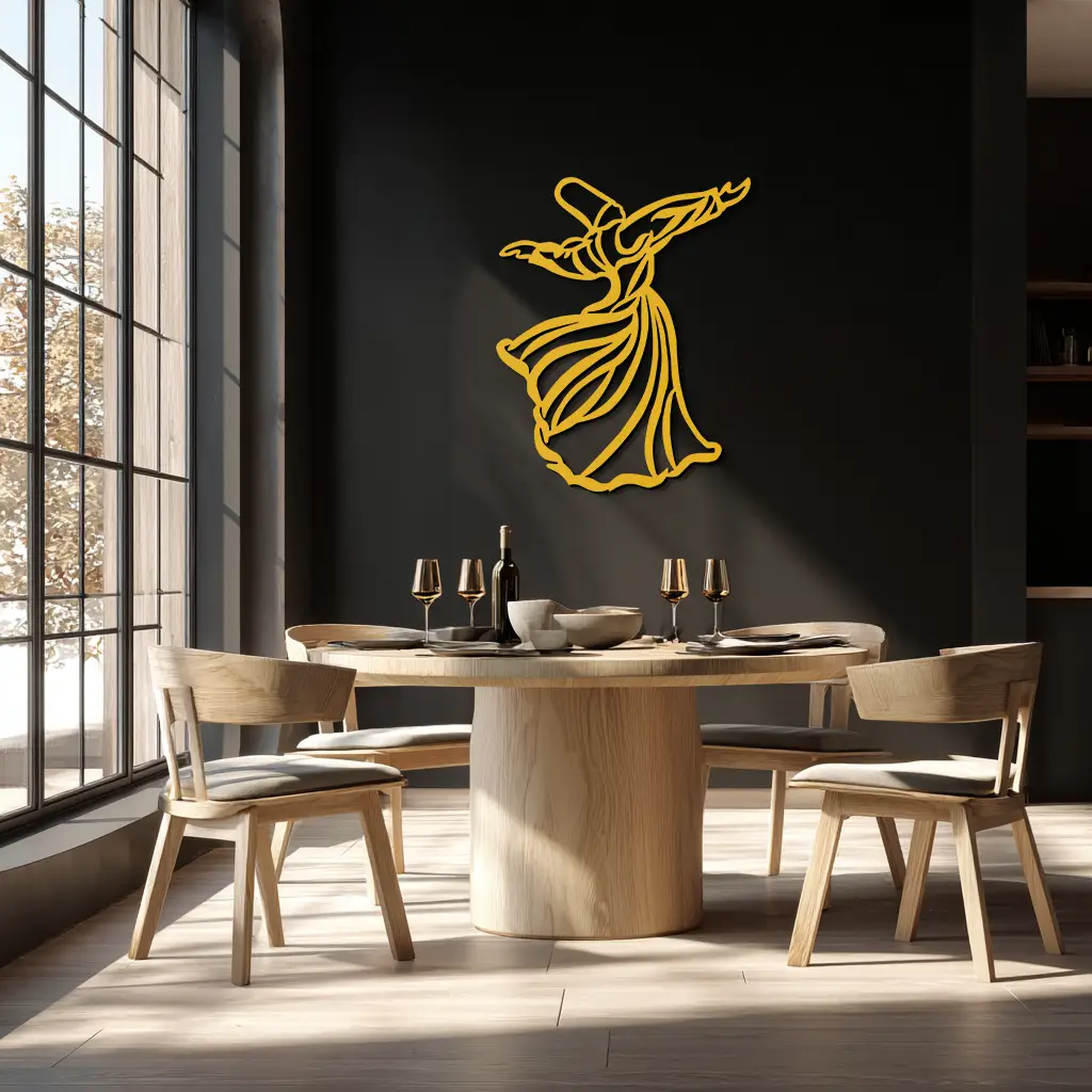 Semazen Metal Wall Art - Whirling Dervish Sufi Decor - KAF226 by Enova Art