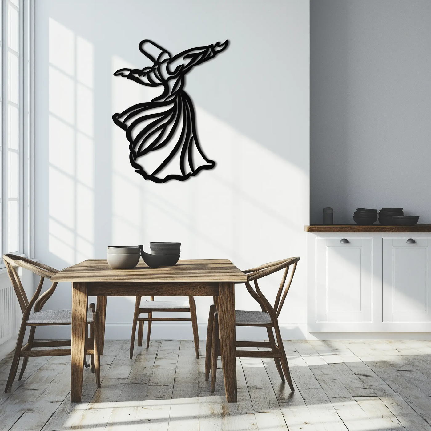 Semazen Metal Wall Art - Whirling Dervish Sufi Decor - KAF226 by Enova Art