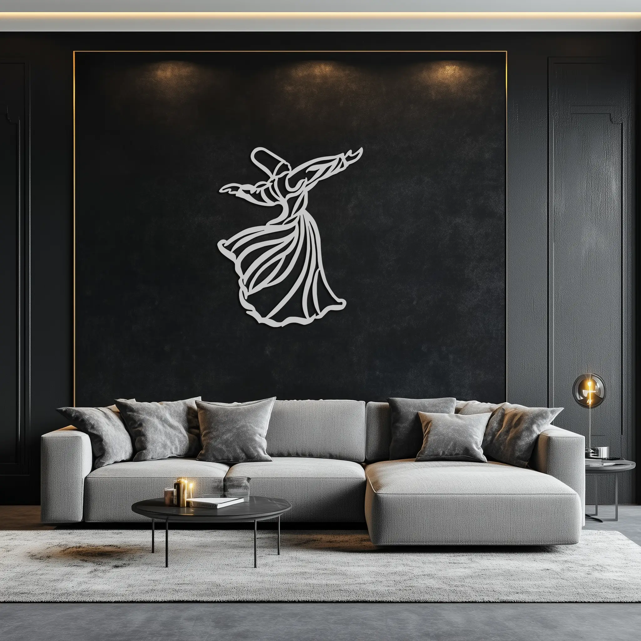 Semazen Metal Wall Art - Whirling Dervish Sufi Decor - KAF226 by Enova Art