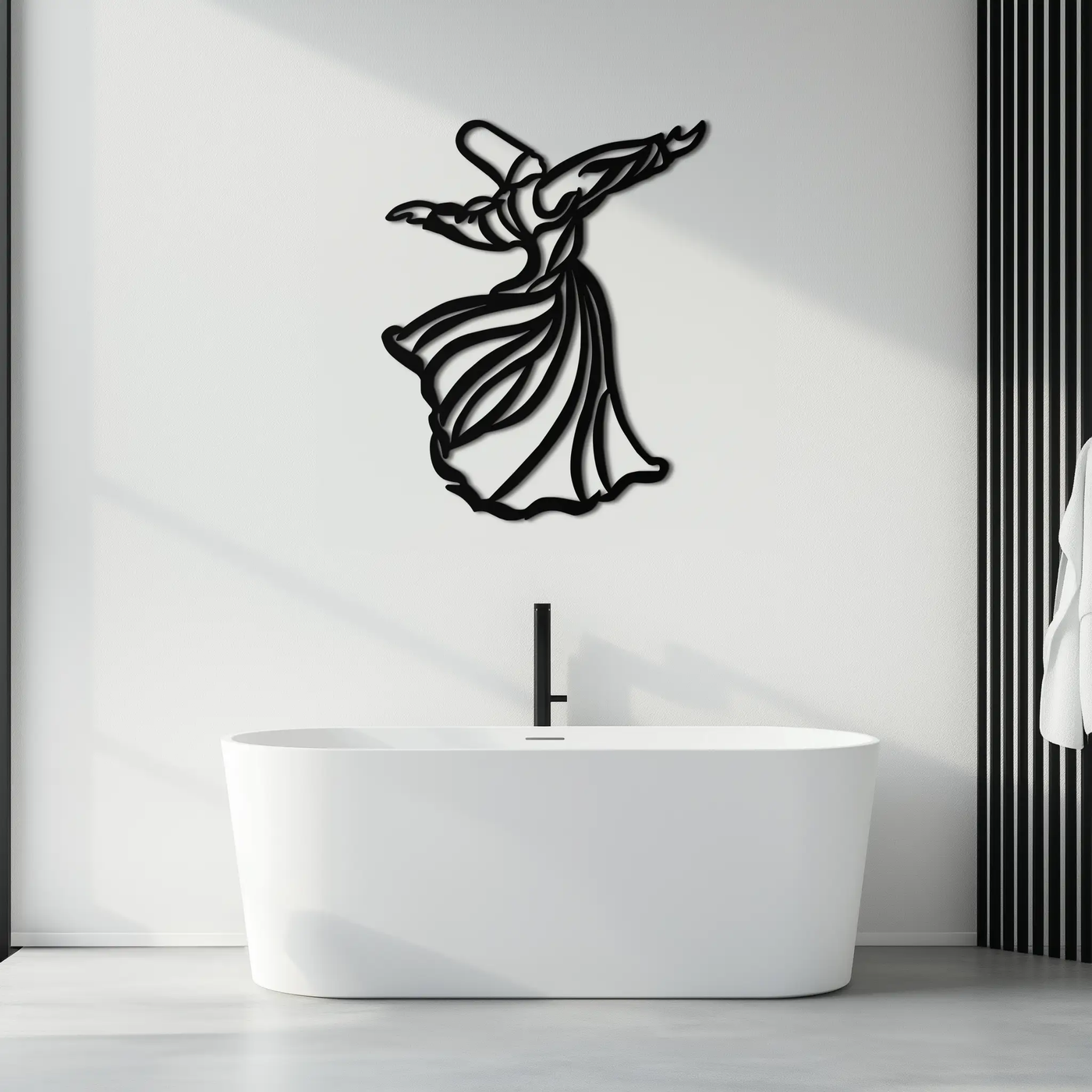 Semazen Metal Wall Art - Whirling Dervish Sufi Decor - KAF226 by Enova Art