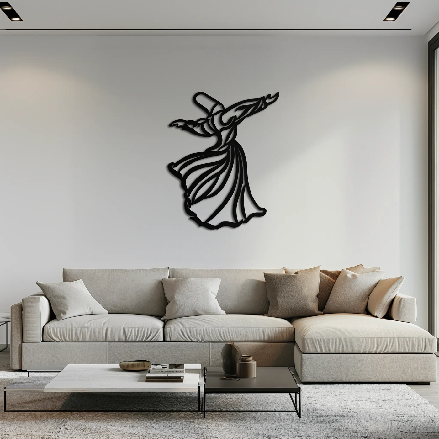 Semazen Metal Wall Art - Whirling Dervish Sufi Decor - KAF226 by Enova Art