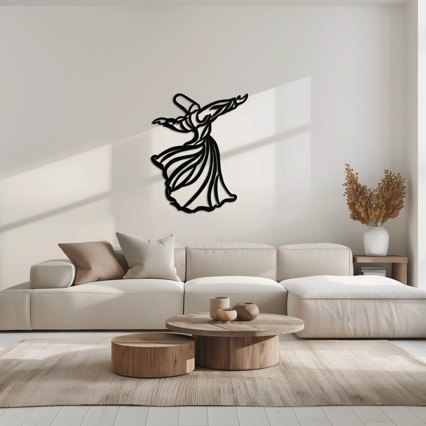 Semazen Metal Wall Art - Whirling Dervish Sufi Decor - KAF226 by Enova Art