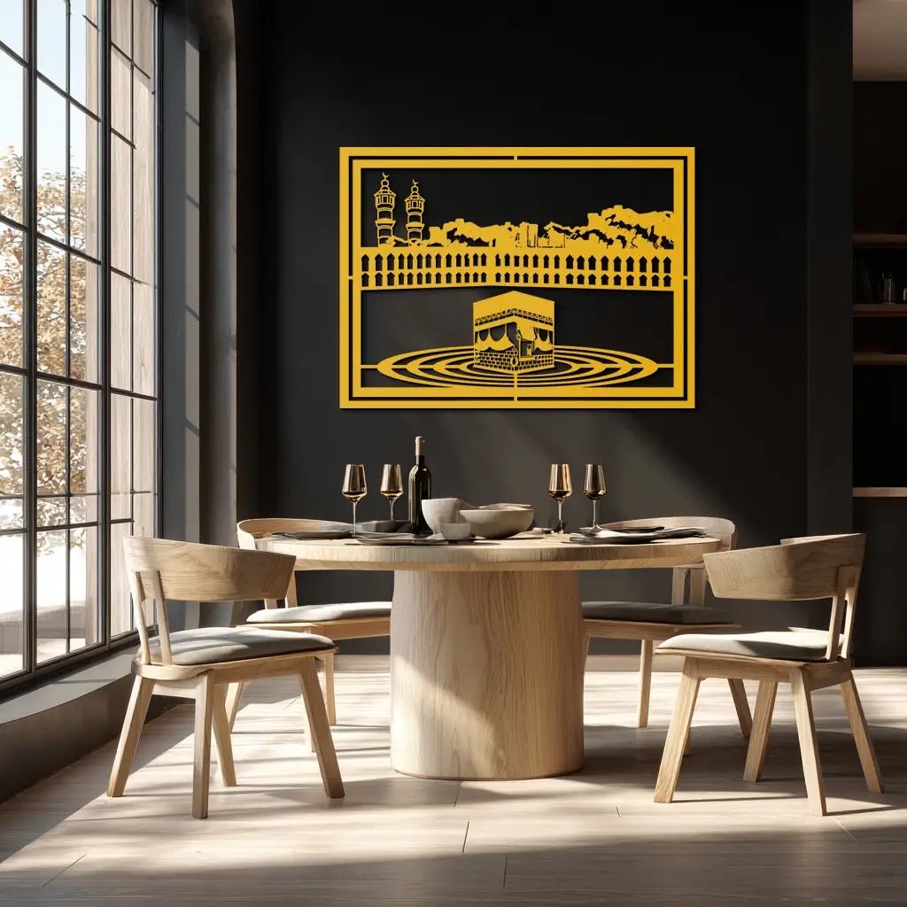Kaaba Metal Wall Art - Sacred Islamic Wall Decor - KAF232 by Enova Art