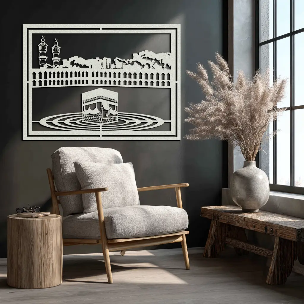 Kaaba Metal Wall Art - Sacred Islamic Wall Decor - KAF232 by Enova Art