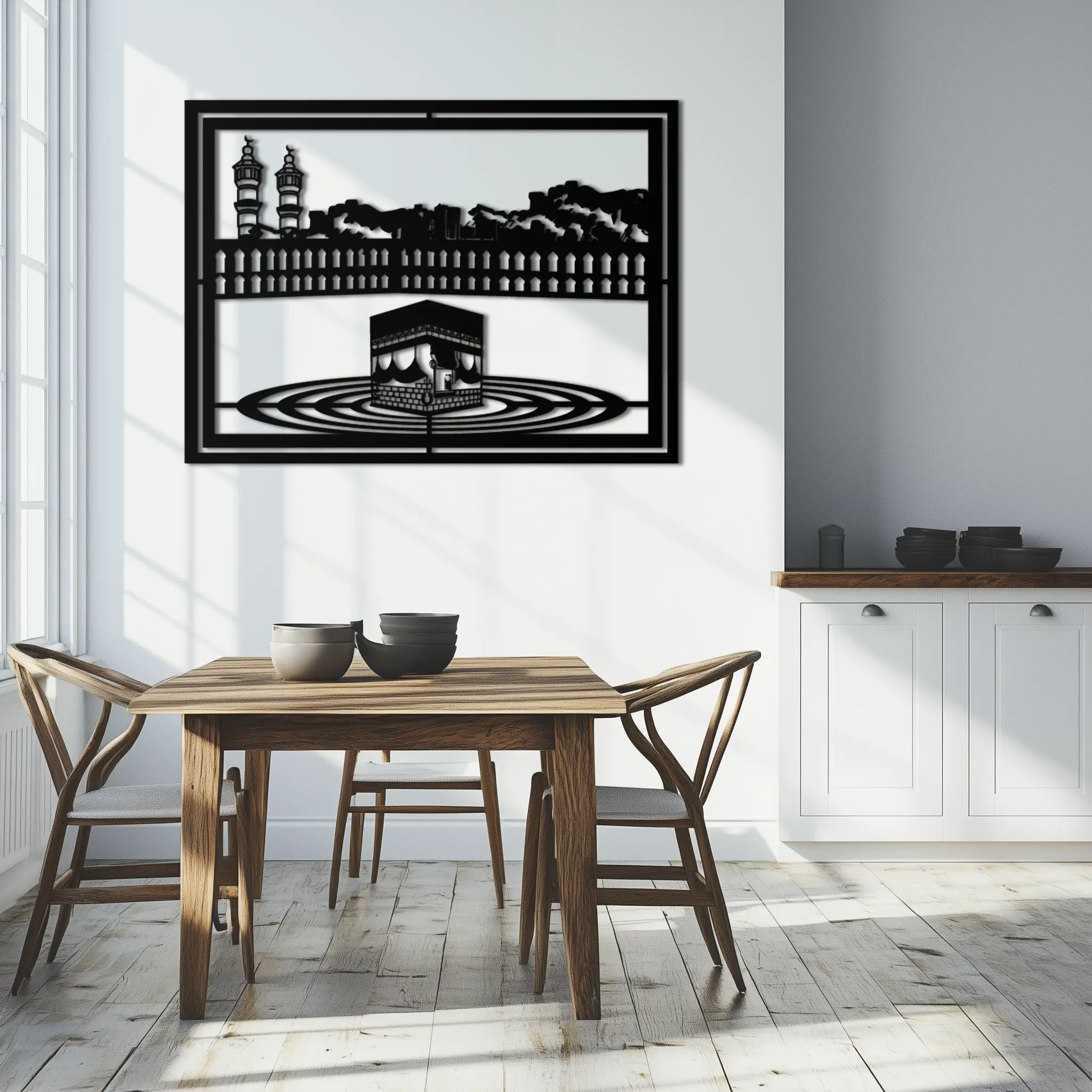 Kaaba Metal Wall Art - Sacred Islamic Wall Decor - KAF232 by Enova Art