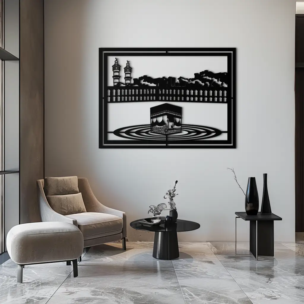 Kaaba Metal Wall Art - Sacred Islamic Wall Decor - KAF232 by Enova Art