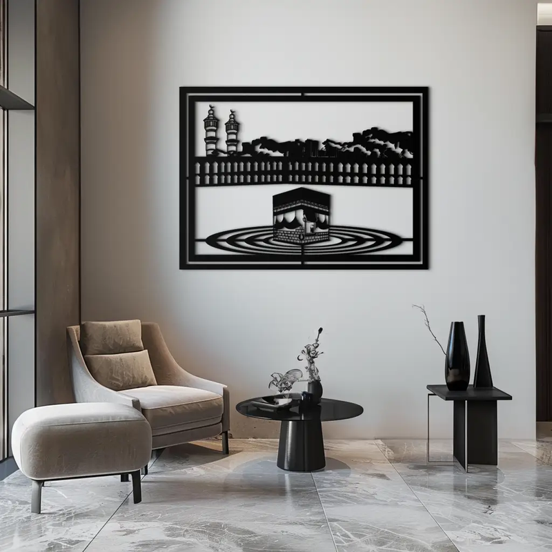 Kaaba Metal Wall Art - Sacred Islamic Wall Decor - KAF232 by Enova Art