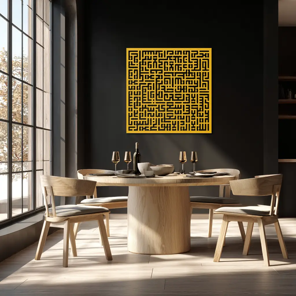 Ayat al-Kursi Kufi Metal Wall Art - Elegant Islamic Design - KAF236 by Enova Art