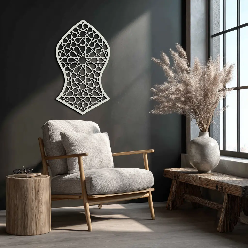 Seljuk Pattern Metal Wall Art – Timeless Geometric Elegance - KAF245 by Enova Art