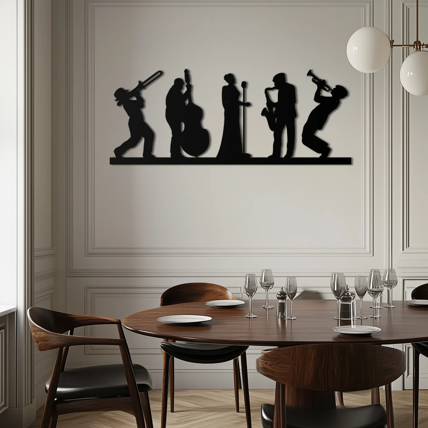 Jazz Band Metal Wall Art - Modern Musician Silhouette Decor- KAF254 by Enova Art