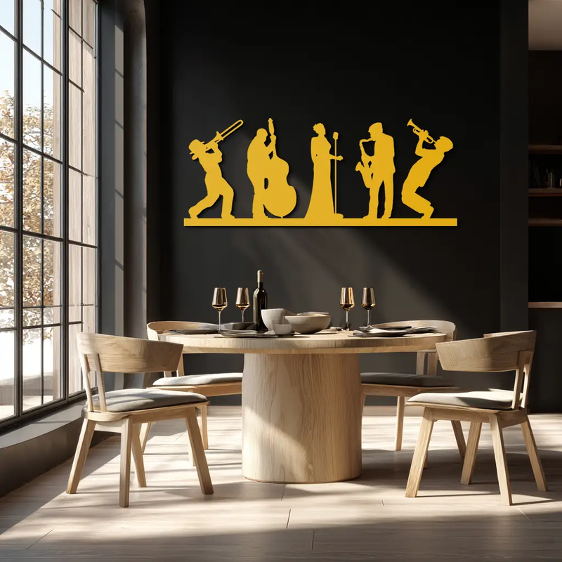 Jazz Band Metal Wall Art - Modern Musician Silhouette Decor- KAF254 by Enova Art