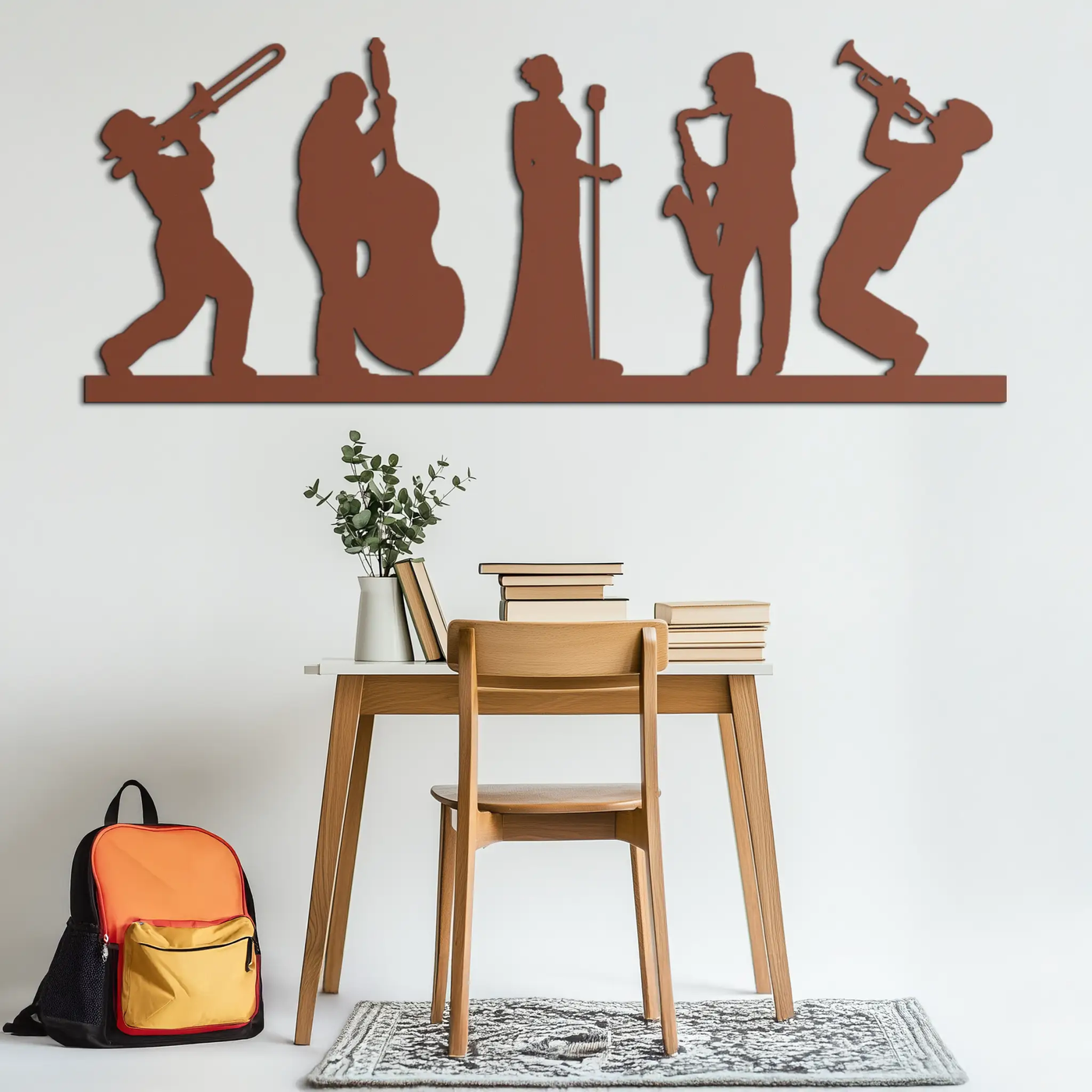 Jazz Band Metal Wall Art - Modern Musician Silhouette Decor- KAF254 by Enova Art