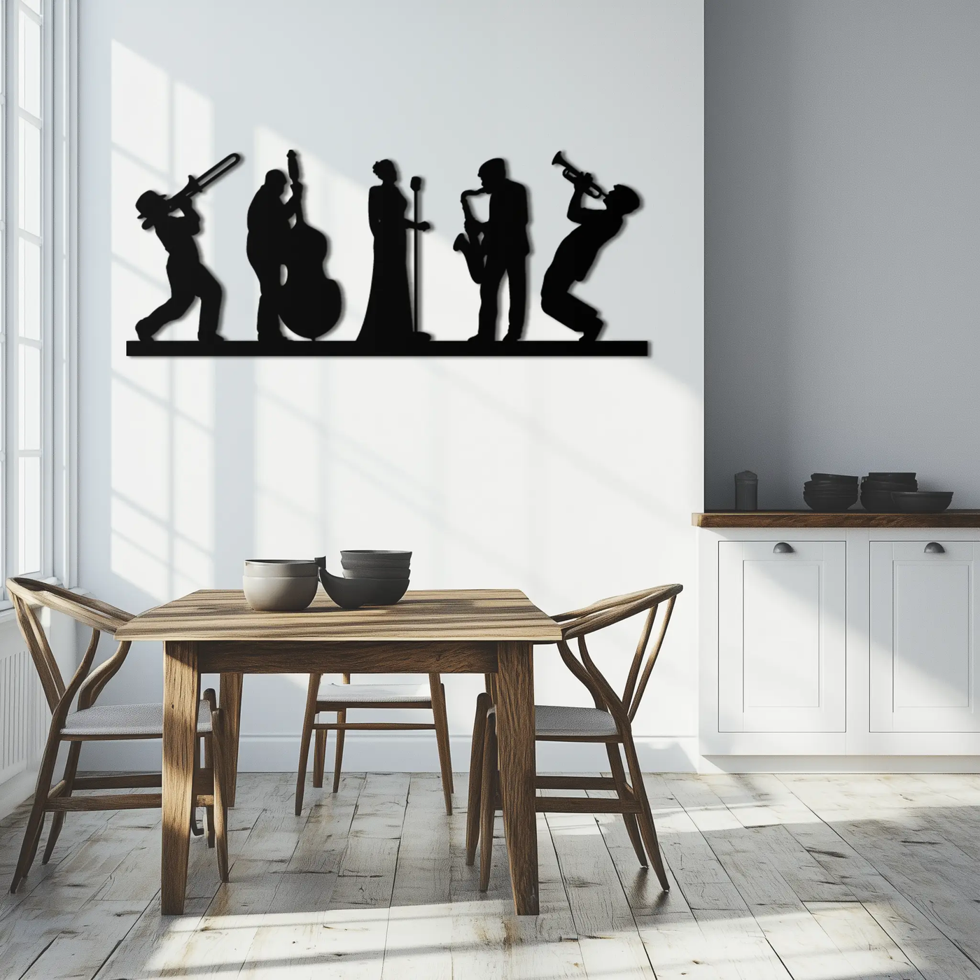 Jazz Band Metal Wall Art - Modern Musician Silhouette Decor- KAF254 by Enova Art