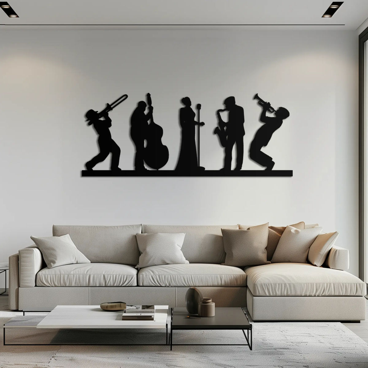 Jazz Band Metal Wall Art - Modern Musician Silhouette Decor- KAF254 by Enova Art