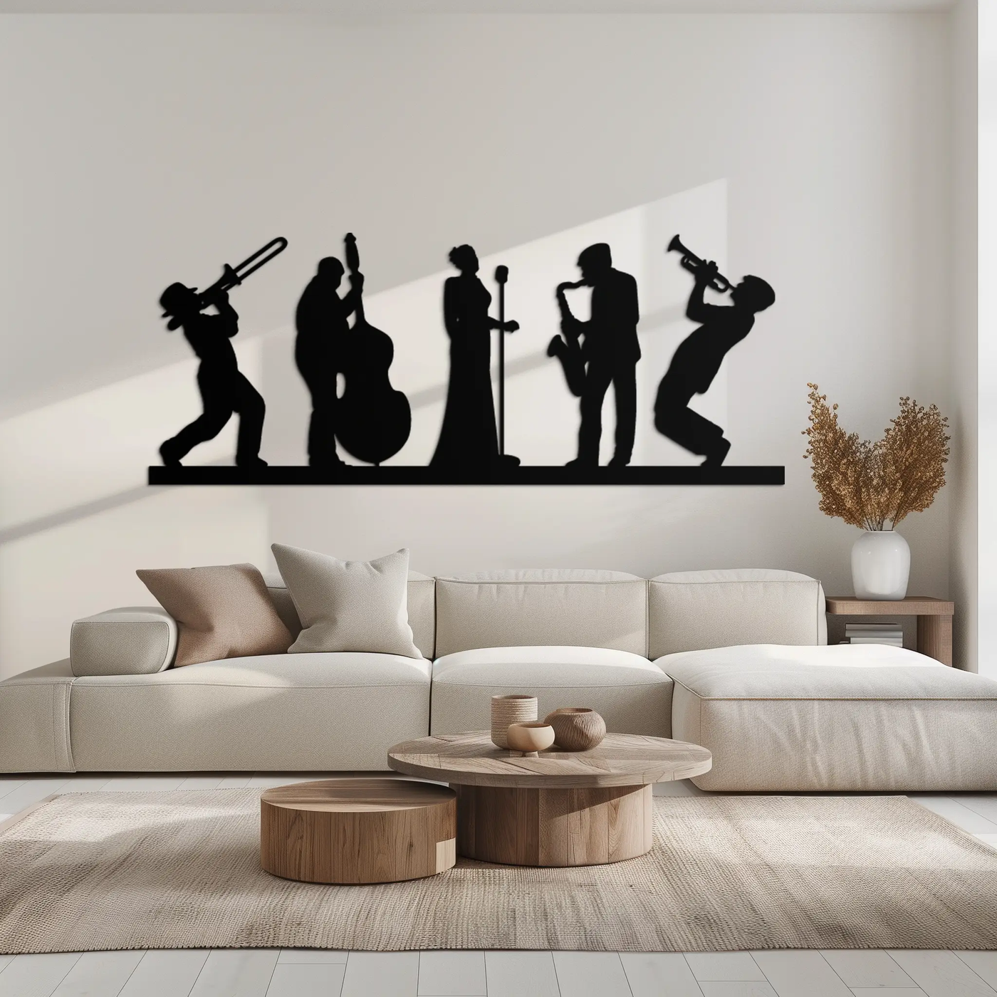 Jazz Band Metal Wall Art - Modern Musician Silhouette Decor- KAF254 by Enova Art