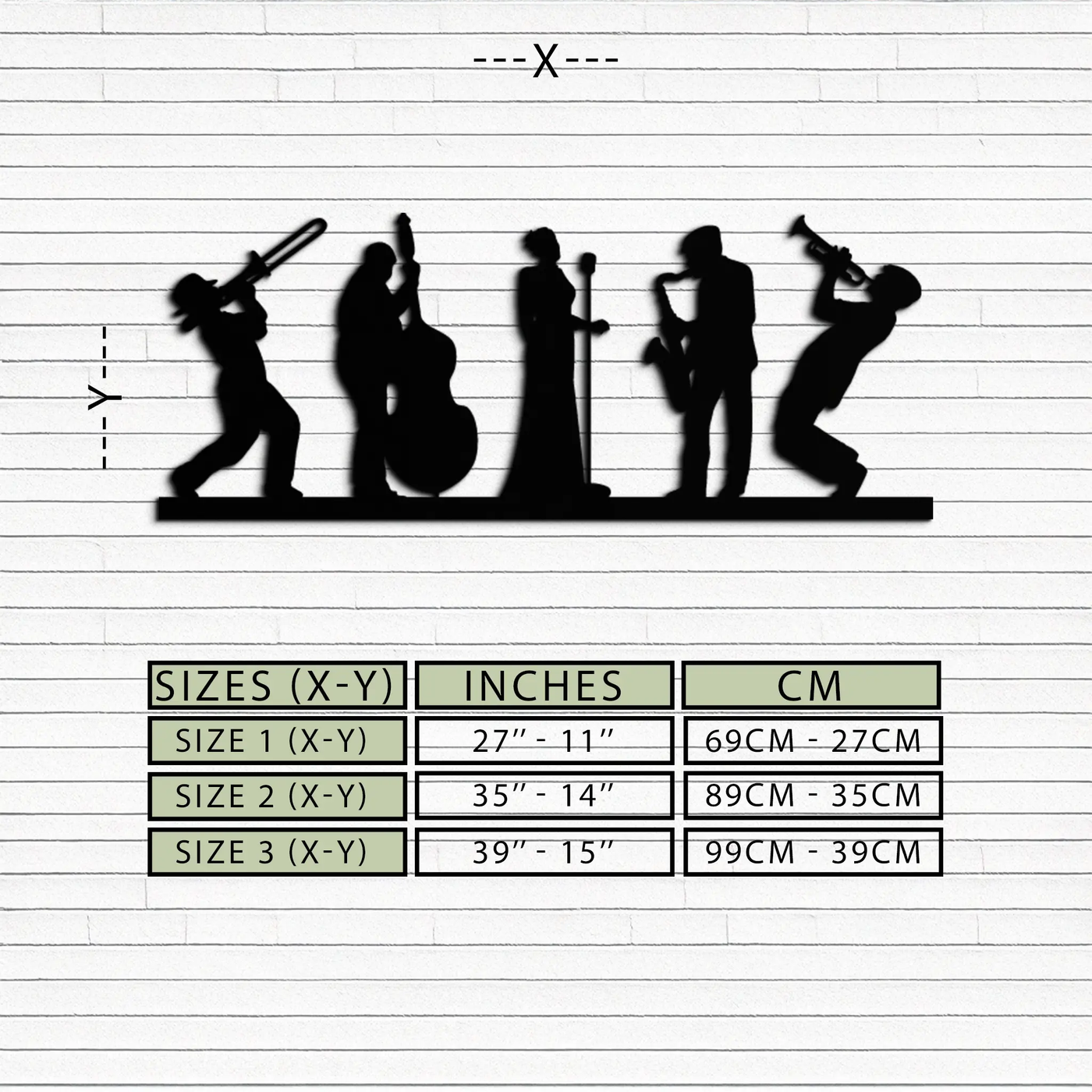 Jazz Band Metal Wall Art - Modern Musician Silhouette Decor- KAF254 by Enova Art