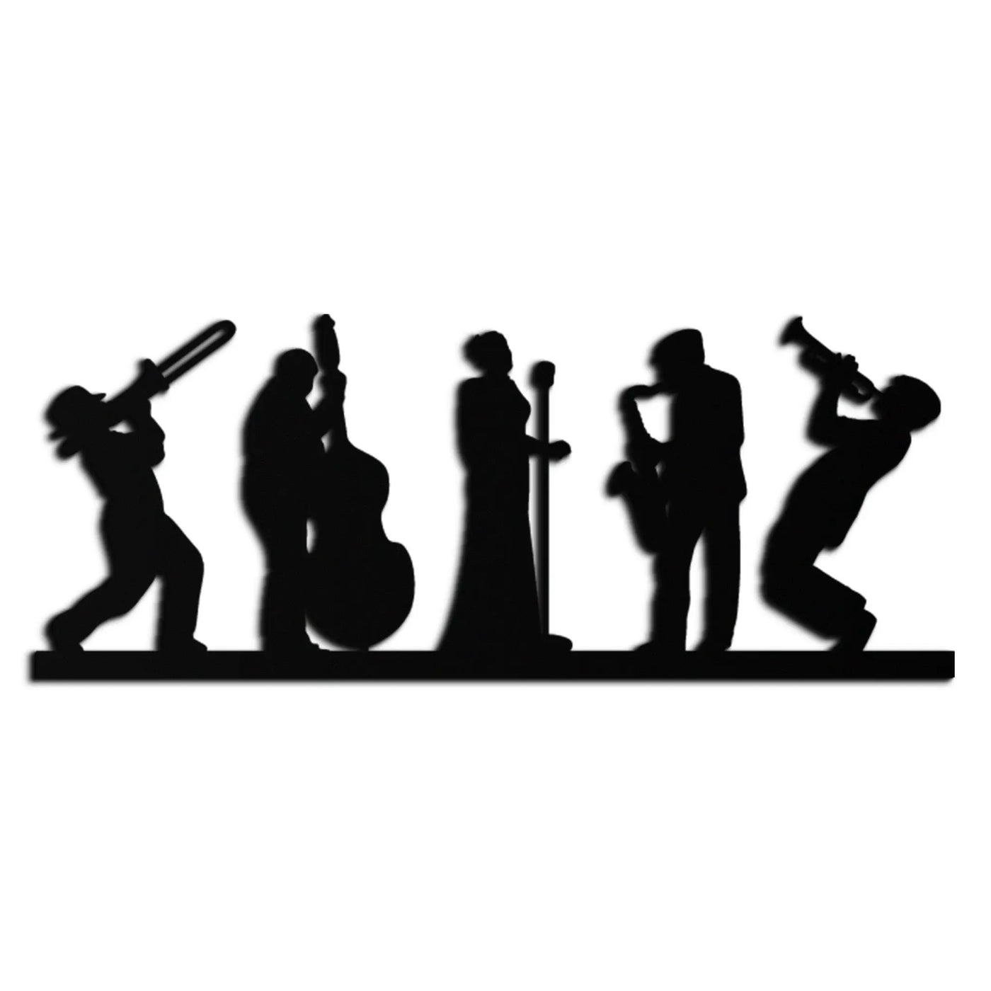 Jazz Band Metal Wall Art - Modern Musician Silhouette Decor- KAF254 by Enova Art