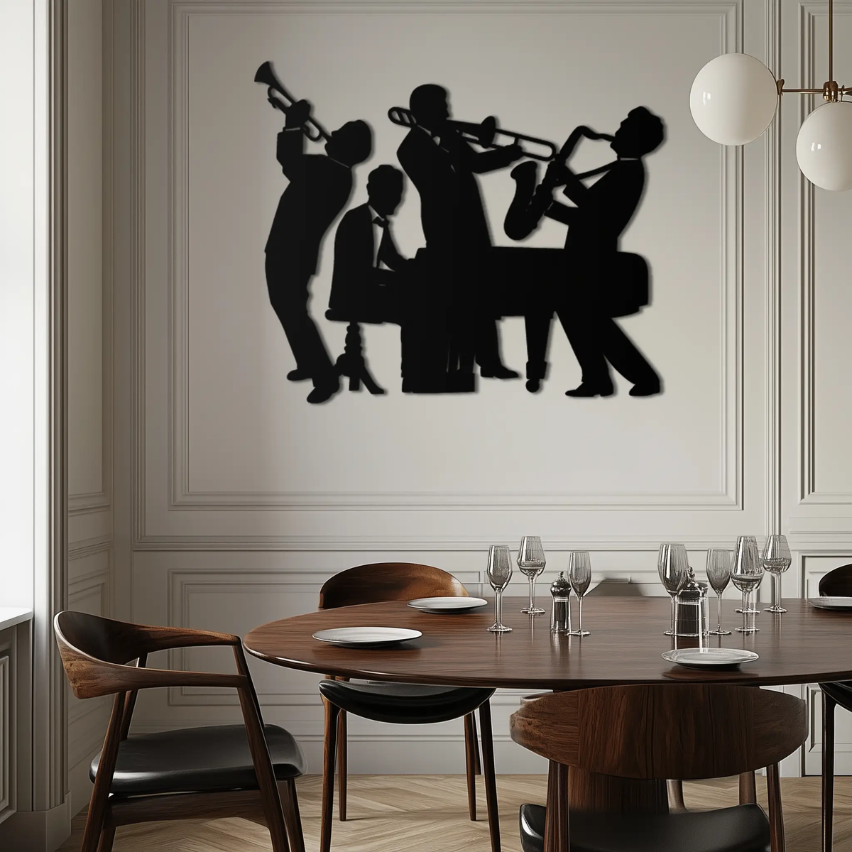 Jazz Band Metal Wall Art - Modern Musical Silhouette Decor- KAF255 by Enova Art