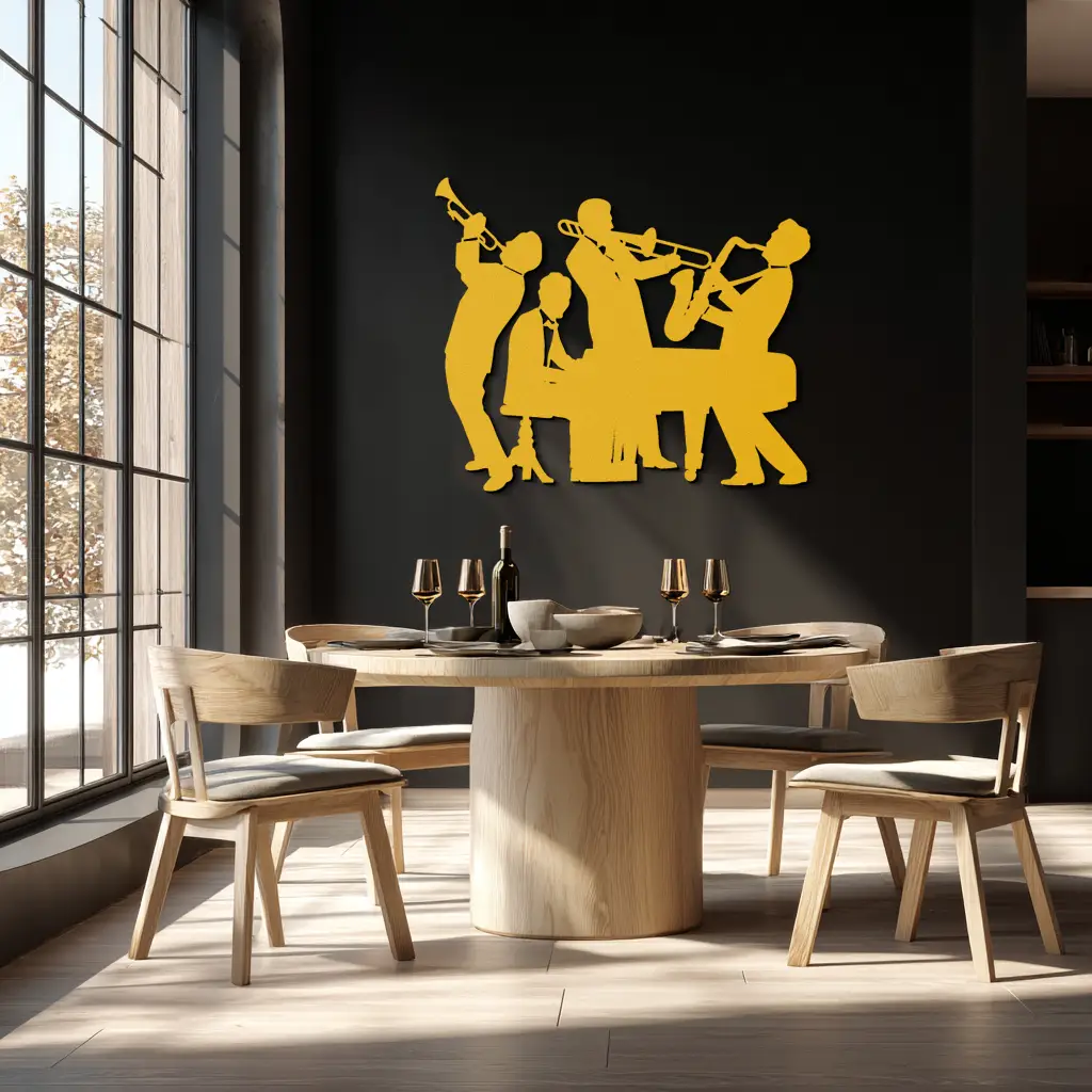 Jazz Band Metal Wall Art - Modern Musical Silhouette Decor- KAF255 by Enova Art